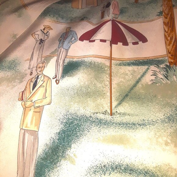 Collector's vintage Ralph Lauren silk skirt "roaring 20's print--MUST SEE - Picture 8 of 13